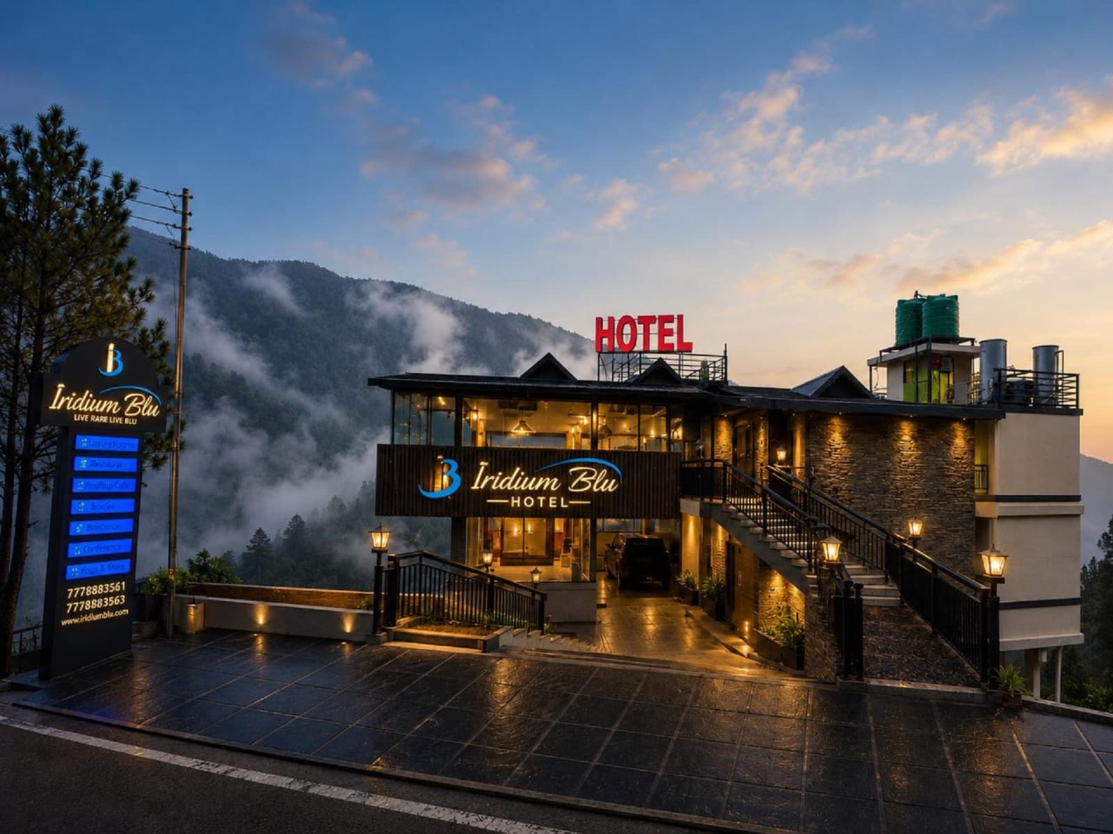 Rooftop café with Himalayan mountain views